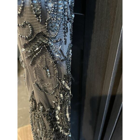 Pisarro Nights Beaded Formal Gown Women’s Sz 8 Medium Dark Grey Event Wedding - Picture 7 of 7